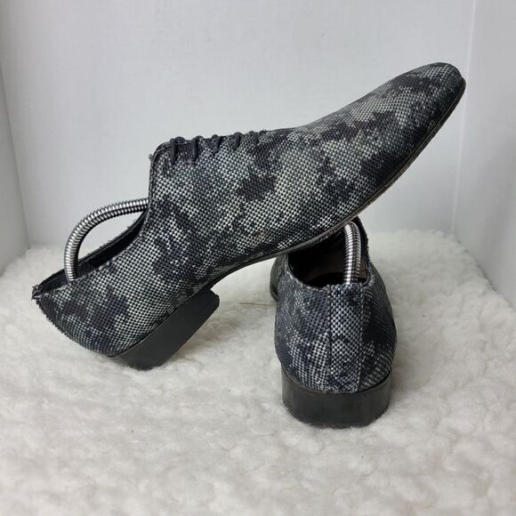 Messico Men's Size 9.5 Oxford Derby  Gray  Leather Camo Shoes - Picture 7 of 11